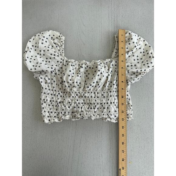 ZARA Milkmaid Puff Sleeve Crop Top Romantic Cottagecore Coquette Angelcore H - Picture 2 of 5